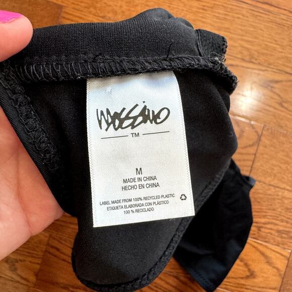 Black One Piece Bathing Suit Swim Lace Up Front Women's Size Medium - Picture 3 of 3